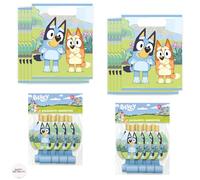 Unique Bluey - Bomboniere per feste di compleanno, confezione da 16 sacchetti, 16 pezzi, per bomboniere