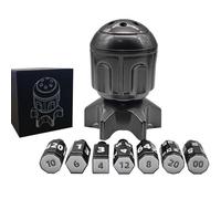 Unique Bullet Dice Spinner with Metal Spacecraft, D20 D12 D10 D8 D6 D4 D% for Dungeons and Dragons, Pathfinder, Warhammer 40 K and DND
