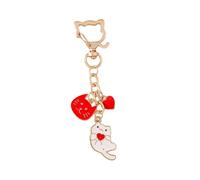Unique Cats Print Charm Student Bag Decoration Bags Ciondolo Key regala chiavi tascabili o interni auto trendy Cats Portachiavi moda, Colore: rosso