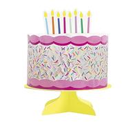 Unique- Centrotavola a Nido d'Ape a Forma di Torta-Festa con Sprinkles Rosa-1 Pezzo (Confezione da 1), Multicolore, 23547