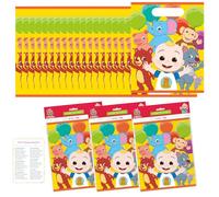 Unique Cocomelon - Set di 24 sacchetti per bomboniere Cocomelon e lista di controllo, decorazioni e forniture per feste di compleanno Cocomelon, licenza ufficiale