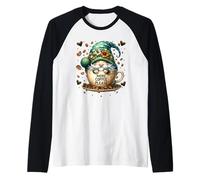 Unique Coffee GNOME for Coffee Lovers with Coffee Beans Maglia con Maniche Raglan