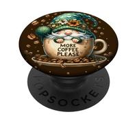 Unique Coffee Gnome For Coffee Lovers With Coffee Beans PopSockets PopGrip Adesivo
