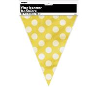 Unique- Dots Flag Banner Bandinerine per Feste, Giallo (Yellow), Confezione da 1, 10023