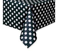 Unique- Dots Plastic Tablecover Spot Tovaglia Plastificata, Pois, Nero (Black), Confezione da 1, 50260