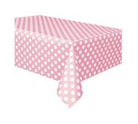 Unique- Dots Plastic Tablecover Tovaglia Plastificata, Pois, Colore Rosa (Confetto), Confezione da 1, 50259