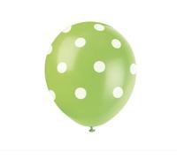 Unique- Dots Printed Lattice Baloons Palloncini per Feste in Set da 6, Verde (Verdognolo), Confezione da 6, 57591