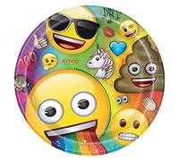 Unique- Emoji Piatti Ecologici in Carta-23 cm-Festa a Tema Arcobaleno-Confezione da 8, Multicolore, 23 centimeters, 79435EU