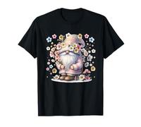 Unique Flower GNOME Graphic for Women And Men Floral Summer Maglietta