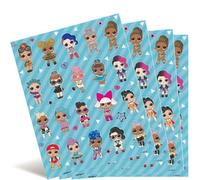 Unique Fogli adesivi-LOL Surprise Party-Confezione da 4, Cartone animato, Multicolore, 23799