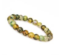 Unique Gems© Bracciale con perle di Agata drago Pietra naturale Ø 8 mm Pietre curative dei chakra Bracciale protettivo per donne, uomini e bambini (Uomini)