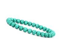 Unique Gems Bracciale da donna con perle da 6 mm, elastico in pietra naturale, pietra curativa e braccialetto energetico, prodotto in Germania (turchese)