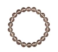Unique Gems Bracciale di perle Quarzo fumé Ø 8mm pietra naturale per la donna Braccialetto a palline elastico 16cm a 19cm