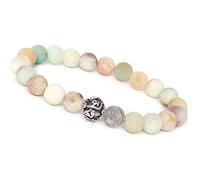 Unique Gems bracciale di perline Amazzonite Ø 8mm Palla Mantra Argento 925 bracciali di protezione Chakra Buddha