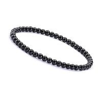 Unique Gems braccialetto di pietre preziose perle di Onice nero Ø 4mm bracciale per donna energia Chakra