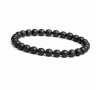 Unique Gems Braccialetto per bambini con perline di shungite - Naturale da 6mm elastico 13-15cm un regalo perfetto per bambini e bambine - Realizzato a mano in Germania