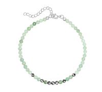 Unique Gems Cavigliera in filigrana con pietre preziose a scelta libera catena di perle sfaccettate, diametro 4 mm, 22 cm + 4 cm