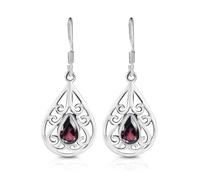 Unique Gems Nouveau Schmuckiers - Orecchini da donna in vero granato rosso 2,8 carati