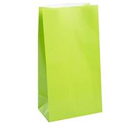 Unique- Gift Bags Set di 12 Buste di Regalo, Tinta Unita, Verde (Verdognolo), 44, 59017