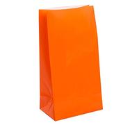Unique- Gift Bags Set di 12 Halloween Buste di Regalo, Tinta Unita, Arancione, 12er-Pack, 59013