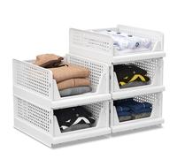 Unique Impression Confezione da 5 scatole portaoggetti per guardaroba, per vestiti, cassetti per interni, cassetti impilabili, armadio/credenza, mensole per cucina, camera da letto