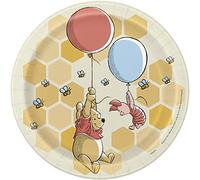 Unique Industries Winnie The Pooh - Happy Honeycomb Dessert Plates (8 PCS - 7 Inches)