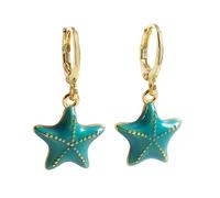 Unique - Orecchini a forma di stella marina, alla moda, eleganti e alla moda, per giovani e donne, a goccia di stelle marine fatte a mano, Taglia unica, come descritto