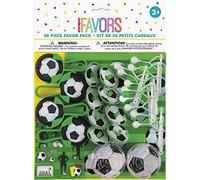 Unique-3D Soccer Ball Assorted Party Favors PCS Bomboniere per Feste di Calcio-Confezione da 48, Green, 27280