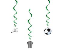 Unique Party 27286 - Decorazioni da Appendere a Spirale - 66 cm - Feste di Calcio - Confezione da 3