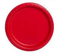 Unique Party 31453 - 21.9 cm Piatti per Feste Rossi, Confezione di 16