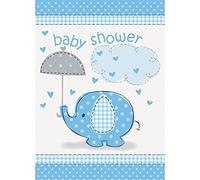 Unique Party 41714 - Inviti per Baby Shower Elefante Blu, Confezione di 8