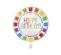 Unique Party 47127 - 45 cm Palloncino Arcobaleno "Happy Birthday" in Foil