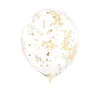 Unique Party Palloncini 49595 – Dorati 30 cm con coriandoli – Confezione da 6