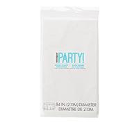 Unique Plastic Tablecover Tovaglia Plastificata Rotonda, Bianco