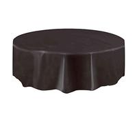 Unique Plastic Tablecover Tovaglia Plastificata Rotonda, Nero
