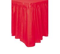 Unique Party 50053 TableSkirt - Gonna Plastificata da Tavola, Rosso, 37 cm x 4.3 m, 1 Pezzo
