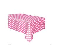 Unique Tovaglia plastificata Dots 50265 – Pois rosa shocking 1,37 x 2,74 m – Confezione 1