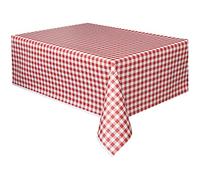 Unique Tovaglia di Plastica Party 50271 2,74 m x 1,37 m Percalle Rossi Multicolore