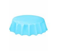 Unique Plastic Tablecover Tovaglia Plastificata Rotonda, Blu (Celeste)