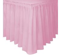 Unique- TableSkirt Gonna Plastificata da Tavola, Tinta Unita, Rosa, 37 cm x 4.3 m, 50402