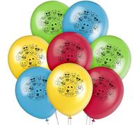 Unique Party 50615 - Palloncini in Lattice per Feste - 30 cm - Festa a Tema Emoji - Confezione da 8