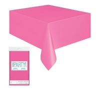 Unique- Plastic Tablecover Rectangle Tovaglia Plastificata, Tinta Unita, Rosa Shocking, taglia unica, 5082