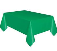 Unique- Plastic Tablecover Rectangle Tovaglia Plastificata, Tinta Unita, Verde, 274 L x 137 W centimeters, 5091