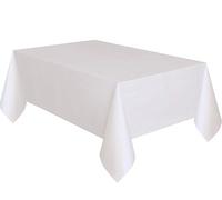 Unique- Plastic Tablecover Rectangle Tovaglia Plastificata, Tinta Unita, Bianca, Taglia unica, 5095