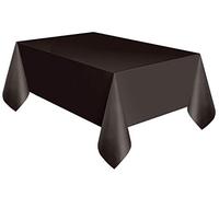Unique Party 5096 - Tovaglia Plastificata Nera, 2,74 m x 1,37 m