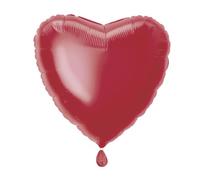 Unique Party 52953 - 45 cm Palloncino a Elio in Foil a Forma di Cuore Color Rosso
