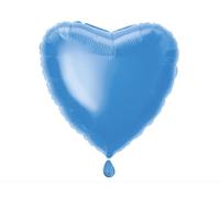 Unique Party 52954 - 45 cm Palloncino a Elio in Foil a Forma di Cuore Color Blu Reale