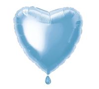 Unique Party 52958 - 45 cm Palloncino a Elio in Foil a Forma di Cuore Color Azzurro
