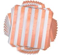 JADEO- - Unique - 16 Tovaglioli Di Carta A Righe Oro Rosa - SPEDIZIONE GRATUITA