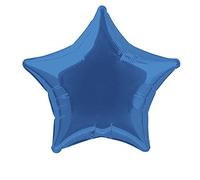 Unique Party 53324 - 50 cm Palloncino a Elio in Foil a Forma di Stella Color Blu Reale